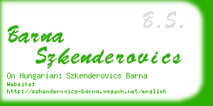 barna szkenderovics business card